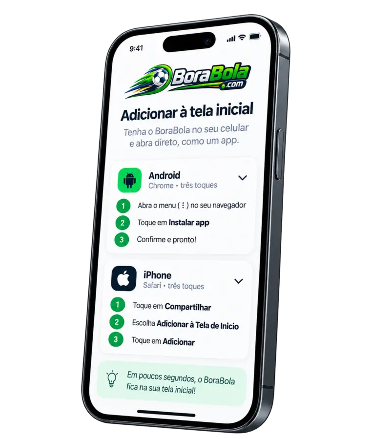 BoraBola no celular: como adicionar a tela inicial